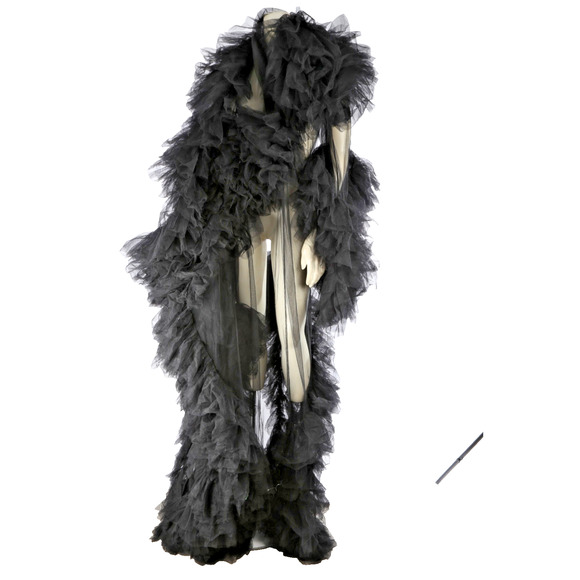 Black Sheer Tulle Puffy Robe Gown Dramatic Layered Boudoir Photoshoot Dress S - Picture 13 of 16